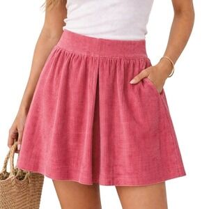1901 Wale Corduroy A-Line Skirt Size 4 S Pink Pleated Lined Retro Academia Prep